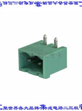 5441197 端子块连接器2POS接头公引脚带罩5mm绿色90DEG通孔