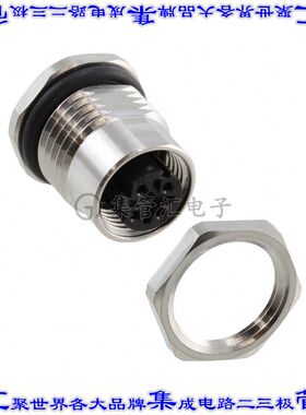 1424071 圆形连接器4POS插座母插口焊接镀金面板安装通孔