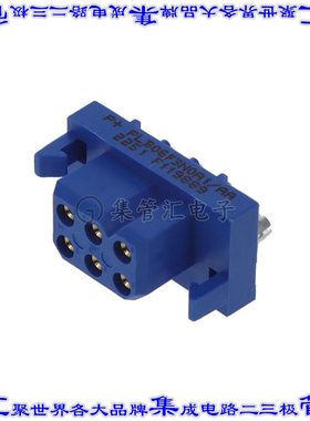 PLB06F3N0A1/AA 背板连接器6POS插座母插口2排5mm通孔蓝色