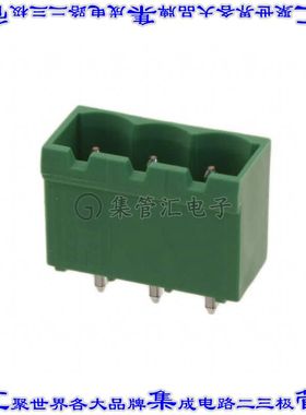 796636-3 端子块连接器3POS接头公引脚带罩5.08mm绿色垂直通孔