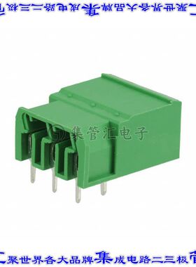 VC0300500000G 端子块连接器3POS接头公引脚带罩7.62mm绿色90DEG