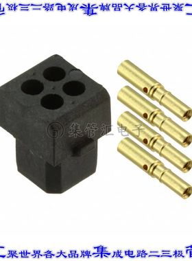 M80-8440445 矩形连接器4POS插座2排2mm母插口黑色压接镀金自由悬