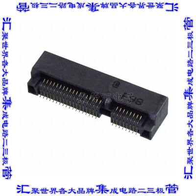 1775838-2 卡边缘连接器52POS母头2排0.8mm黑色镀金