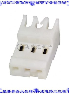 640621-3 矩形连接器3POS插座2.54mm母插口白色IDC锡自由悬挂直角