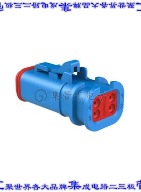 AT06-4S-OMBLU 矩形连接器外壳4POS插头2排母形插口蓝色自由悬挂