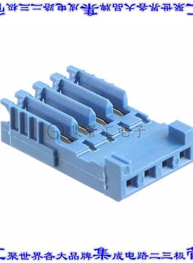 281784-4 矩形连接器4POS插头2.54mm母插口蓝色IDC镀金自由悬挂