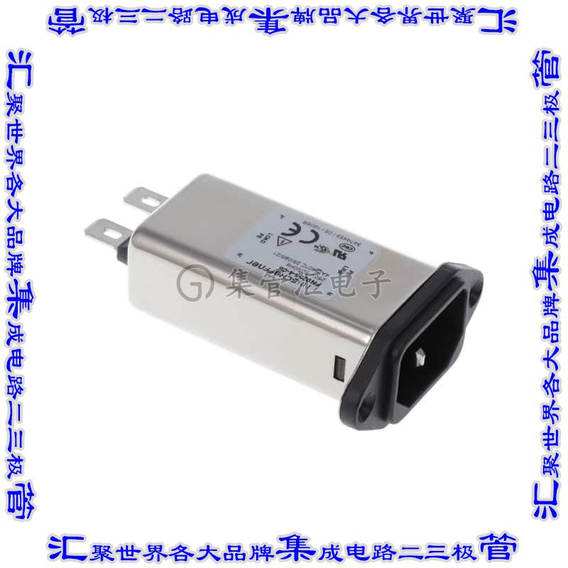 FN9255-4-06 电源接入连接器3POS插座公型片状插脚IEC320-C14面板