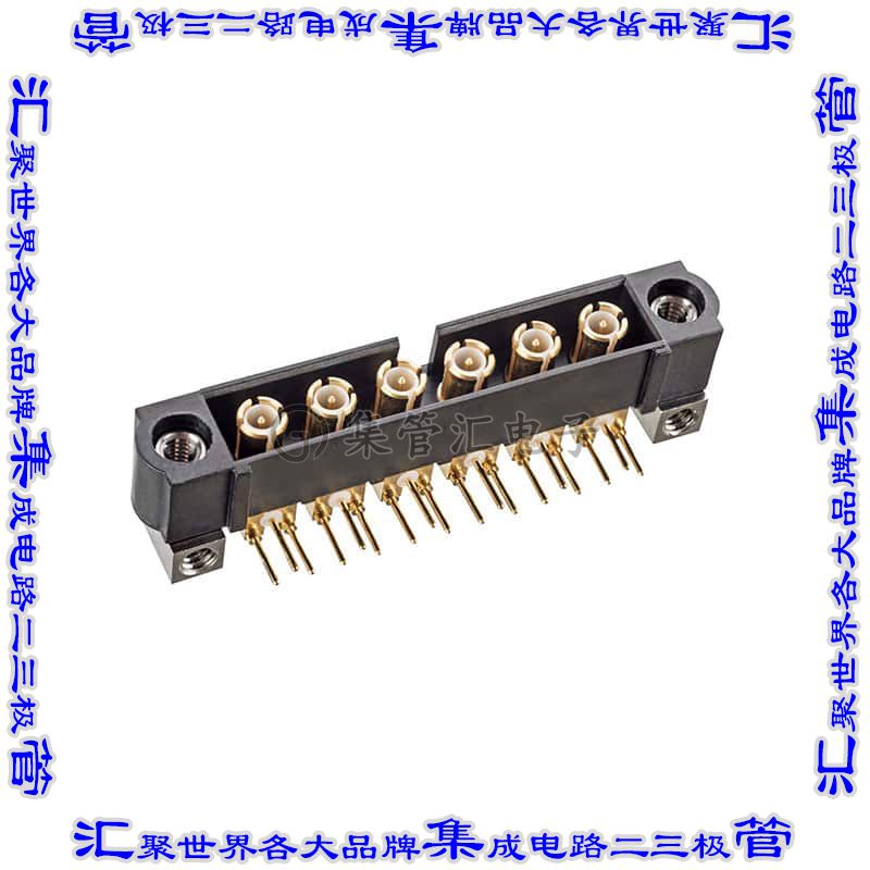 M80-MH313M5-06 针座连接器6(同轴)接头4mm公形插针通孔直角镀金