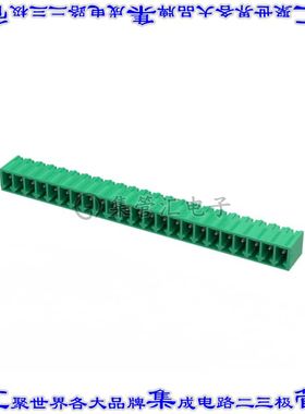 691321300023 端子块连接器23POS接头公引脚带罩3.81mm绿色垂直通