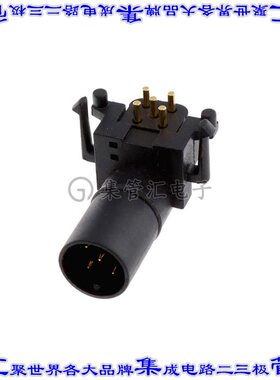 M12A-05PMMR-EE0001 圆形连接器5POS插座公形引脚焊接镀金通孔直