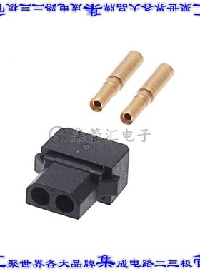 M80-8990205 矩形连接器2POS插座2mm母插口黑色压接镀金自由悬挂