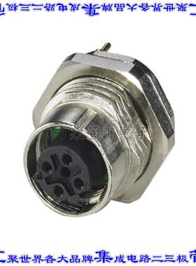 1441875 圆形连接器4POS插座母插口焊接镀金面板安装通孔