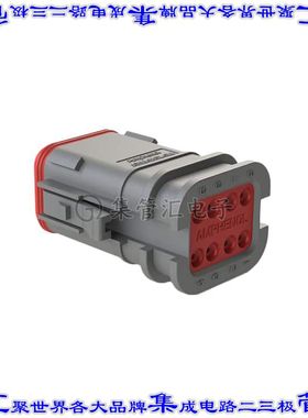 AT06-08SA-OMGRY 矩形连接器外壳8POS插头2排母形插口灰色自由悬