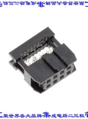 FCS-08-SG 矩形连接器8POS插口2排2.54mm母插口黑色IDC镀金自由悬