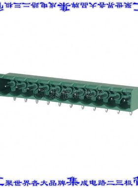 1757556 端子块连接器11POS接头公引脚带罩5mm绿色90DEG通孔