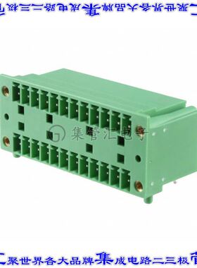 1843017 端子块连接器24POS接头公引脚带罩2排3.81mm绿色90DEG通