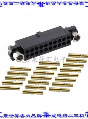M80-4802005 矩形连接器20POS插座2排2mm母插口黑色压接镀金自由