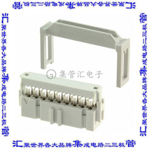 71600-018LF 矩形连接器18POS插座2排2.54mm母插口灰色IDC镀金自