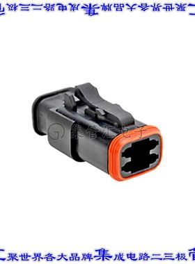 AT06-4S-SR01BLK 矩形连接器外壳4POS插头2排母形插口黑色自由悬