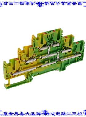 PIKD 2,5/SV/PE GNYE 端子块连接器6POS馈通式5.1mm绿色黄色12-26