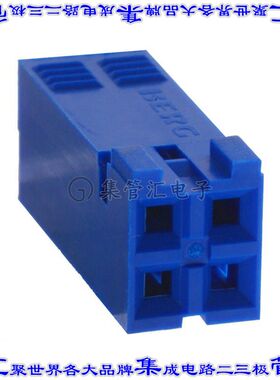 65239-002LF 矩形连接器外壳4POS插座2排2.54mm母形插口蓝色自由