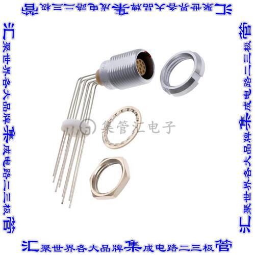 ECG.1B.310.CLV 圆形连接器10POS插座母插口焊接镀金面板安装通孔