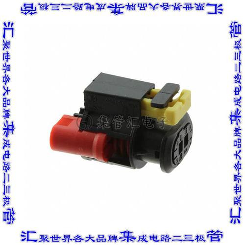 284556-1 矩形连接器外壳2POS插座公形引脚黑色自由悬挂