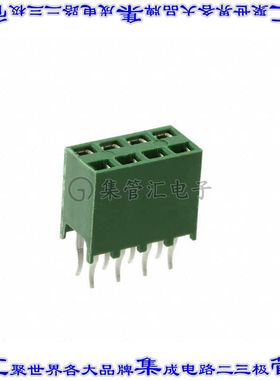 215309-4 针座连接器8POS插座2排2.54mm母形插口通孔直针镀金