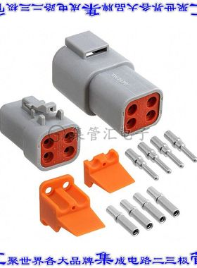ATP4PS-CKIT 矩形连接器4POS插头插座2排母插口公插脚灰色压接自
