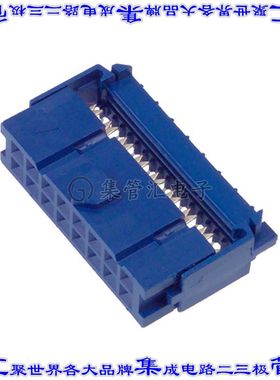 CWR-227-16-0203 矩形连接器16POS插座2排2.54mm母插口蓝色IDC锡