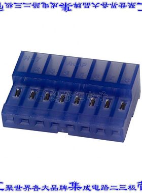 3-640442-8 矩形连接器8POS插座2.54mm母插口蓝色IDC锡自由悬挂直