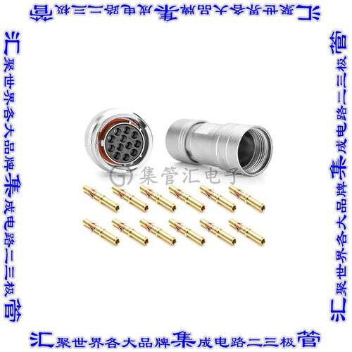 RT061412SNH03SS-K 圆形连接器12POS插头母插口压接镀金自由悬挂
