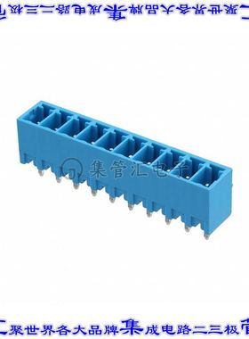 TBP02R2-381-10BE 端子块连接器10POS接头公引脚带罩3.81mm蓝色垂