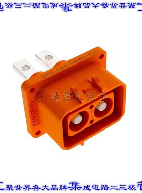 ELRA2Y03 矩形连接器2POS插座16mm公引脚橙色螺钉面板安装