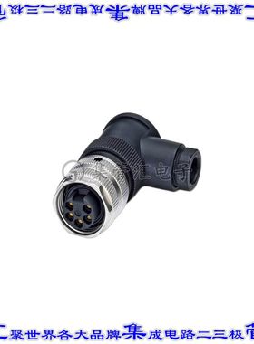 1521517 圆形连接器5POS插座母插口螺钉镀金自由悬挂直角