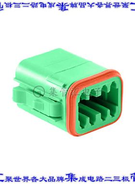 AT06-08SC 矩形连接器外壳8POS插头2排母形插口绿色自由悬挂