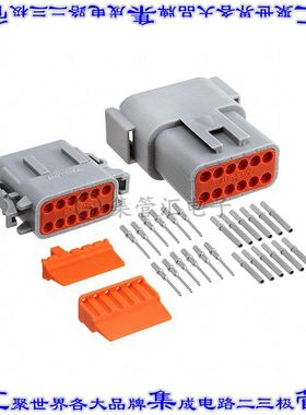 ATM12PS-CKIT 矩形连接器12POS插头插座2排母插口公插脚灰色压接