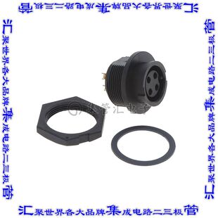 ACB-04RMFS-LC7001 圆形连接器4POS插座母插口焊杯镀金面板安装