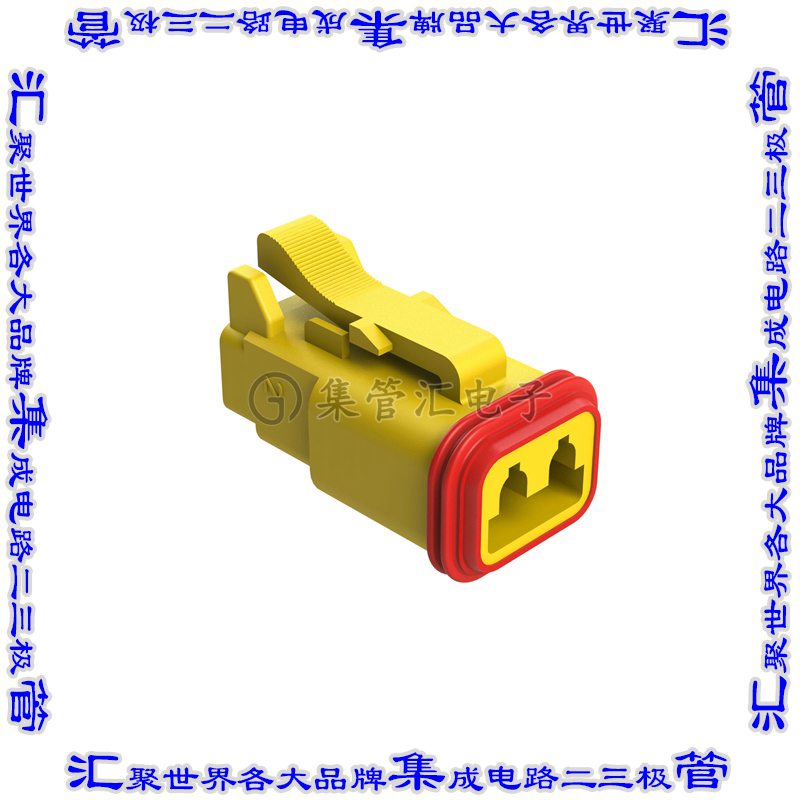 AT06-2S-RD01YEL 矩形连接器外壳2POS插头母形插口黄色自由悬挂