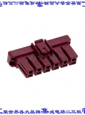 1-1376391-2 矩形连接器外壳6POS插头5mm母形插口红色自由悬挂