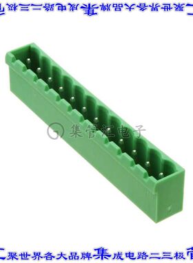 1755600 端子块连接器12POS接头公引脚带罩5mm绿色垂直通孔