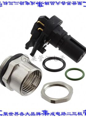 1437025 圆形连接器8POS插座母插口焊接镀金面板安装通孔直角