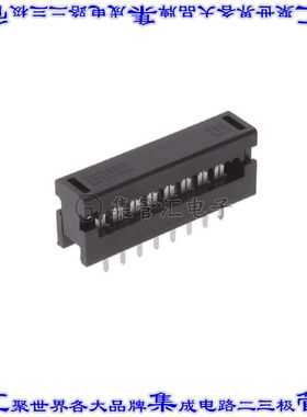 FTR-16-T 连接器16POS带状电缆DIP针座2排1.27mm通孔IDC28AWG黑色