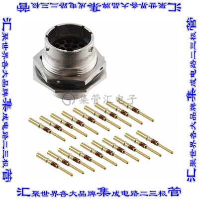 RT071619PNH-K 圆形连接器19POS插座公形引脚压接镀金面板安装