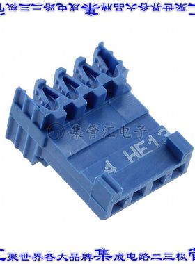 281709-4 矩形连接器4POS插头2.54mm母插口IDC镀金自由悬挂直角