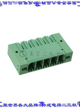 1720822 端子块连接器5POS接头公引脚带罩7.62mm绿色90DEG通孔
