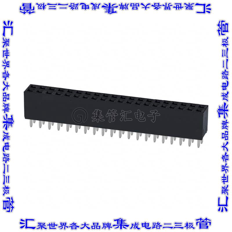 PPTC202LFBN-RC 针座连接器40POS插座2排2.54mm母形插口通孔直针