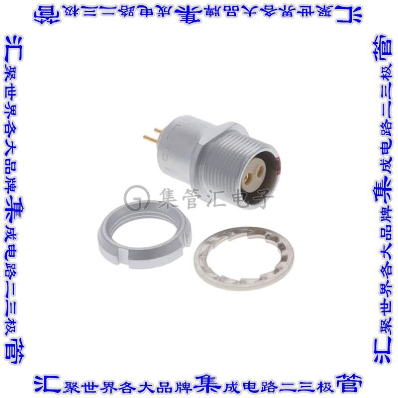 EEG.0B.302.CLN 圆形连接器2POS插座母插口焊接镀金面板安装通孔