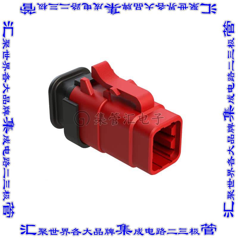 ATM06-6S-SR01RD 矩形连接器外壳6POS插头3排母形插口红色自由悬