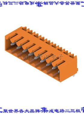 1605140000 端子块连接器9POS接头公引脚带罩3.5mm橙色90DEG通孔